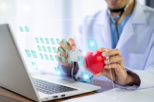 doctor using cardiology practice management software